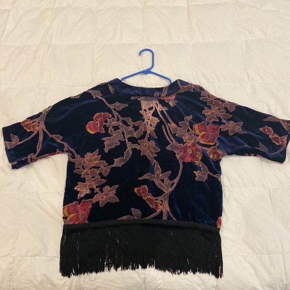 Buffalo by David Bitton Velvet Floral Shrug Blouse Cardigan Small - Picture 5 of 10